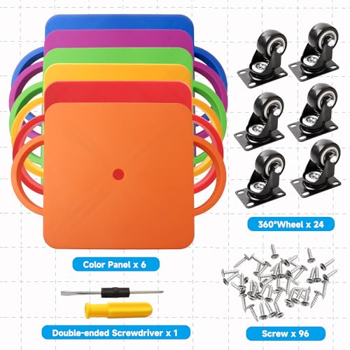 GSE Sports Indoor Gym Floor Scooter Board Set of 6 with Handles - Kids Play