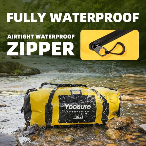 Green Waterproof 110L Duffel Bag - Marine Dry Bag for Camping & Boating