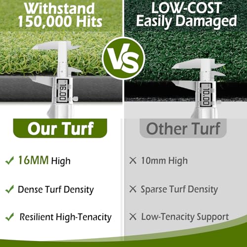 Bearwill 5' x 4' Premium Golf Hitting Mat - Indoor & Outdoor Turf Practice