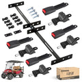 4 PCS Golf Cart Seat Belt Kit with Brackets for Yamaha, EZGO, Club Car - Universal Retractable