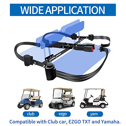 4 Pack Retractable Golf Cart Seat Belts with Bracket Kit - Easy Install, Durable Safety Belts for Most Golf Carts