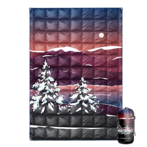 Down Camping Blanket Night - Warm Lightweight Outdoor Puffy Blanket
