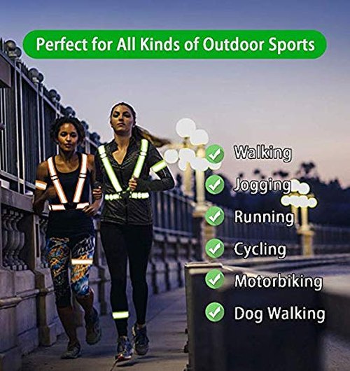Chiwo Reflective Vest Running Gear 2Pack, High Visibility Adjustable Safety Vest for Night Cycling,Hiking, Jogging,Dog Walking, Construction safe (Blank Purple)