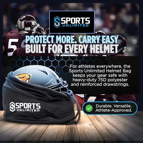 Sports Unlimited Football Helmet Bag Black - Helmet Storage for Football, Hockey, Ski & Snowboard Helmets