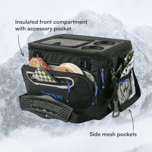 18 Can Collapsible Cooler Bag with Ice Pack & Bottle Opener - Cobalt Carbon Black