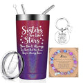 Sister Gifts Tumbler Cup 20oz - Glitter Dark Rainbow Sister Gift from Sisters