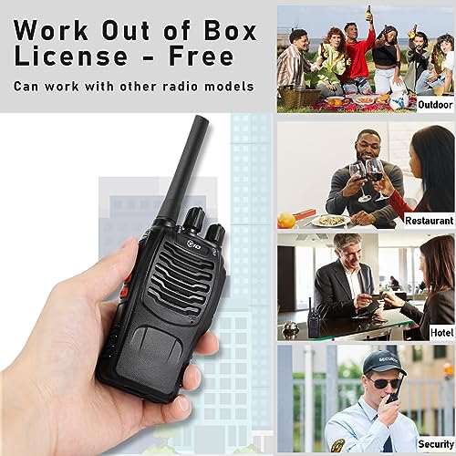Long Range Walkie Talkies 8 Pack with Earpieces - 5.5 Mile Range, Handheld Two Way Radios