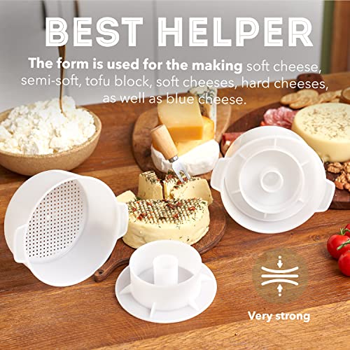 Cheese Making Kit with 2 Molds & Cloth - Homemade Cheesemaking Supplies
