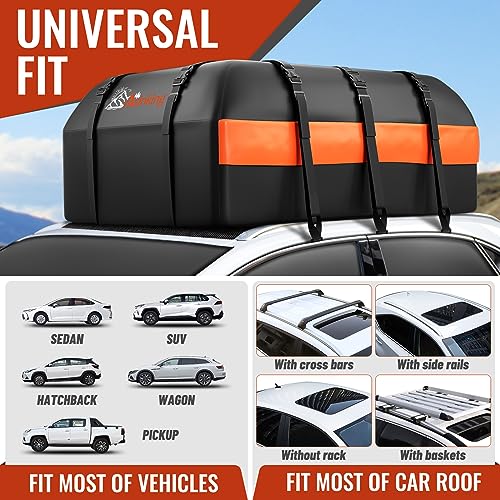 20 Cu Ft Waterproof Car Roof Cargo Bag with Racks & Locks – Heavy Duty Vehicle Luggage Carrier