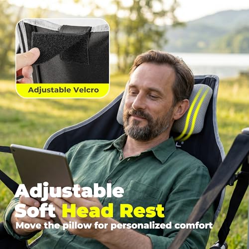 HOMECALL Black Heavy Duty Hammock Camping Chair with Footrest, 500LB Support