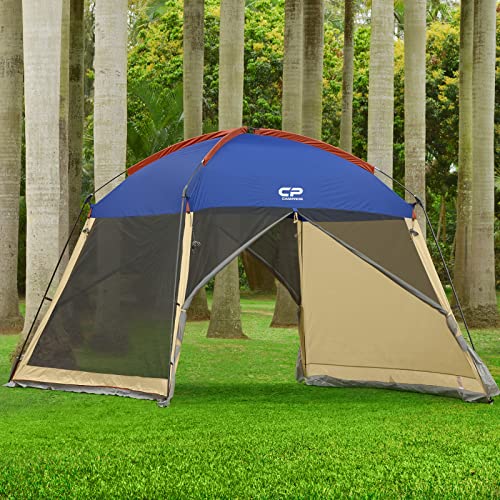 CAMPROS CP Blue 12x12 Ft Screen House Tent Canopy with Sun Wall