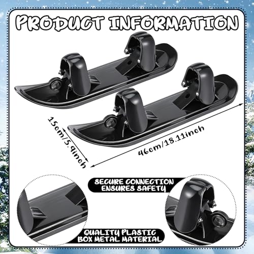 Arrowbash Baby Stroller Snow Skis Set of 4 - Winter Sledge Attachment for Kids & Toddler