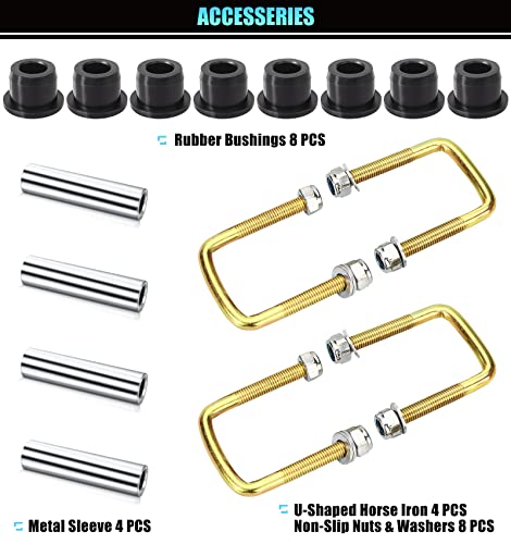 Geggkake Heavy Duty Rear Leaf Spring Bushings & Sleeves Kit for EZGO TXT Golf Cart