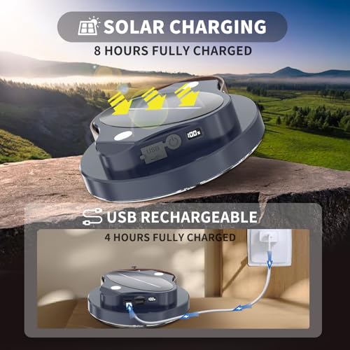 Blue Portable Camping Light 5000LM Rechargeable LED Lantern IPX4 Waterproof with Magnet - Extra Large