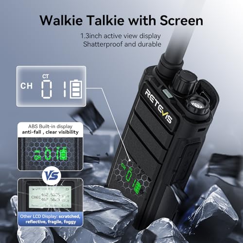 Retevis RB26H GMRS Long Range Walkie Talkies with Earpiece & 6-Way Charger