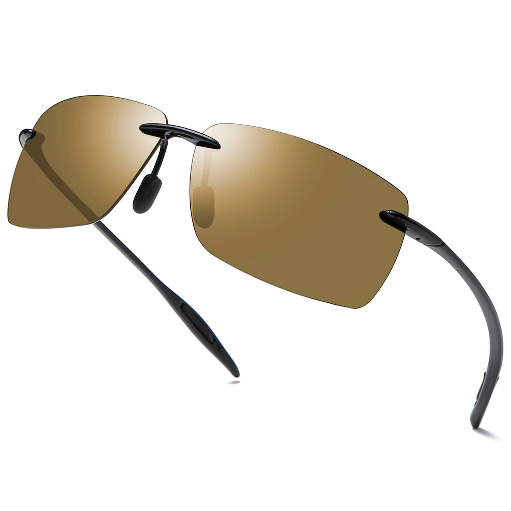 PEEPAI Polarized Sunglasses for Men and Women, Lightweight and Durable Sports Sunglasses with UV Protection for Driving Fishing Golf - Brown