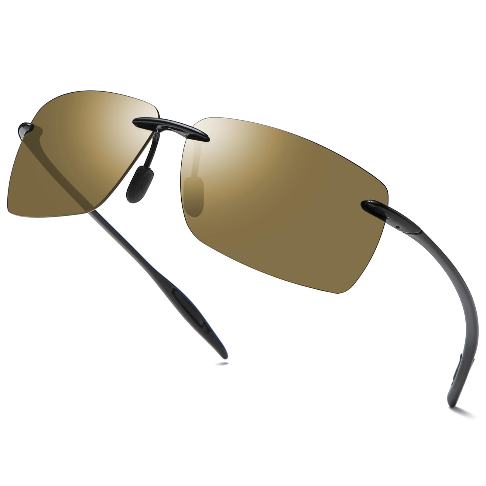 PEEPAI Polarized Sunglasses for Men and Women, Lightweight and Durable Sports Sunglasses with UV Protection for Driving Fishing Golf - Brown
