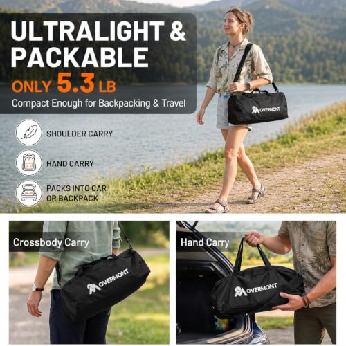 Overmont Ultralight Portable Camping Cot for Adults with Pillow Pocket - 1 Height