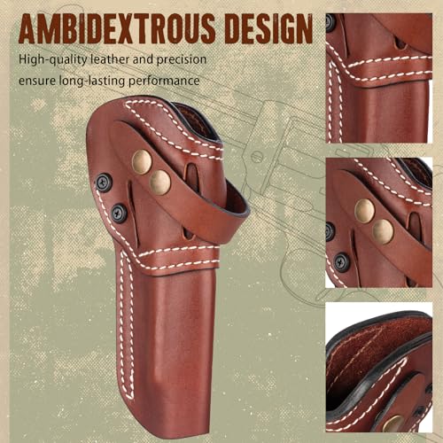 Premium Leather Revolver Holster for 5.5 Inch Single Six & Similar Pistols