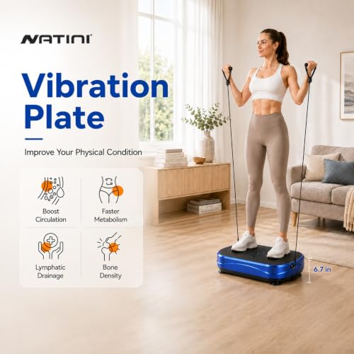 Blue Whole Body Vibration Exercise Plate Machine - 99 Speed Levels Fitness Equipment