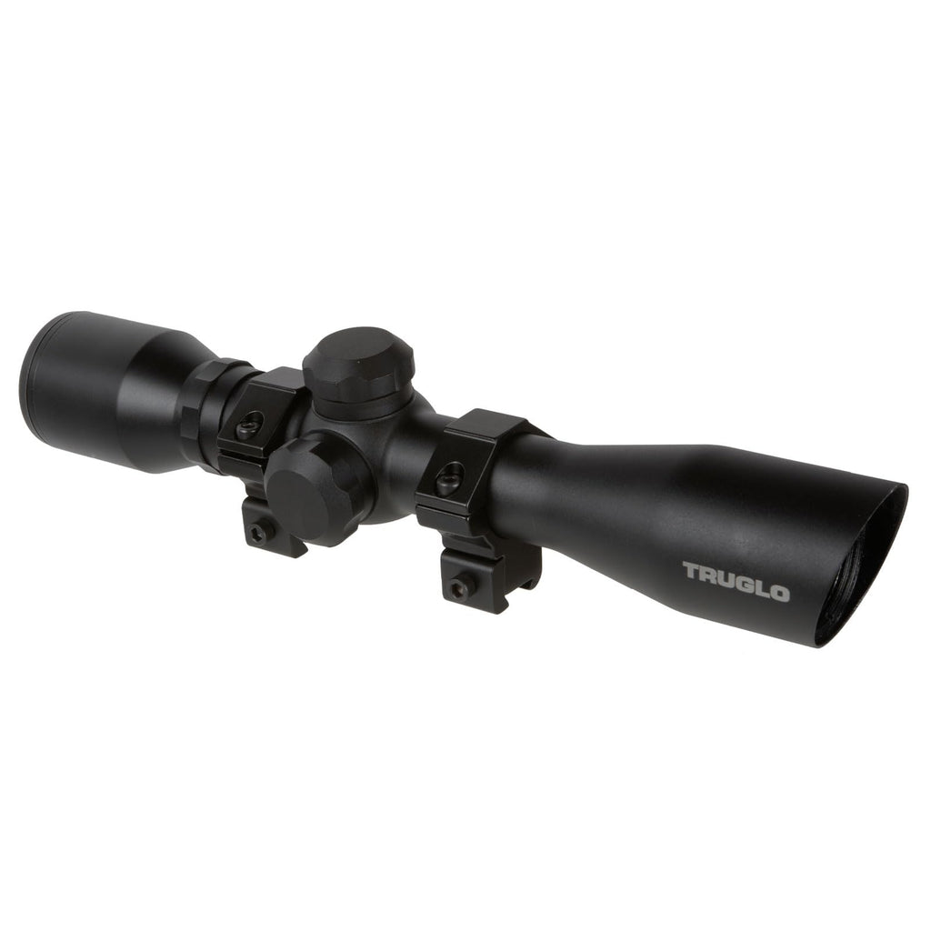 TRUGLO 4x32MM Compact Tactical Hunting Shooting Durable Waterproof Fogproof Scratch-Resistant Aluminum Tube Duplex Reticle Riflescope with Weaver-Style 3/8 Mount & Lens Covers Included