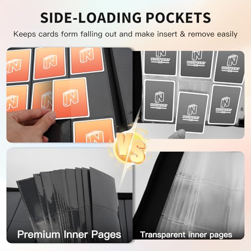 9-Pocket Card Binder for Trading Cards - Black, Waterproof, Premium Quality