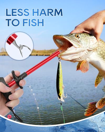 Fish Hook Remover Tool Set - Large & Small | Easy One-Hand Operation, Durable Aluminum & Stainless Steel Fishing Dehooker