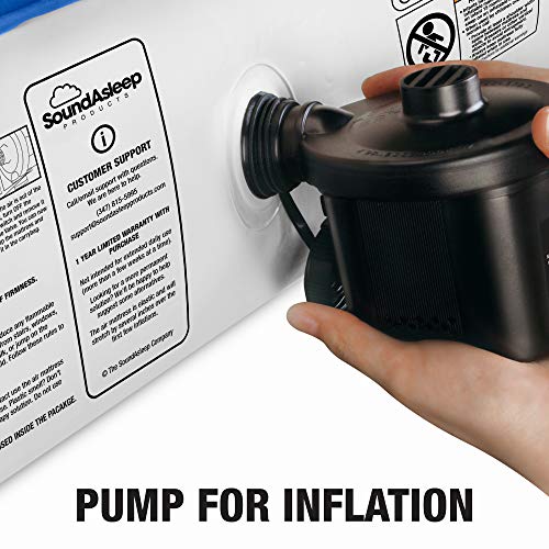 SoundAsleep Queen Camping Air Mattress with Rechargeable Pump | Outdoor Durable Inflatable Bed