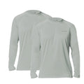 baleaf Mens UPF 50+ Sun Protection Shirts Long Sleeve Rash Guard, Quick Dry 4-Way Stretch for Fishing Swimming Surfing 2 Pack-Gray 2XL