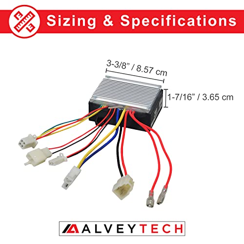 AlveyTech ZK2430-D-FS 4-Wire Controller for The Razor E300/E325 (Ver 20+) - Versions 20+ Only, Replacement Control Module for Electric Scooter/Bike, Motor Speed Control with 4-Wire Throttle Connector