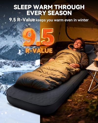 Self-Inflating Camping Sleeping Pad 4-Inch Thick with Electric Pump - Single 80x28