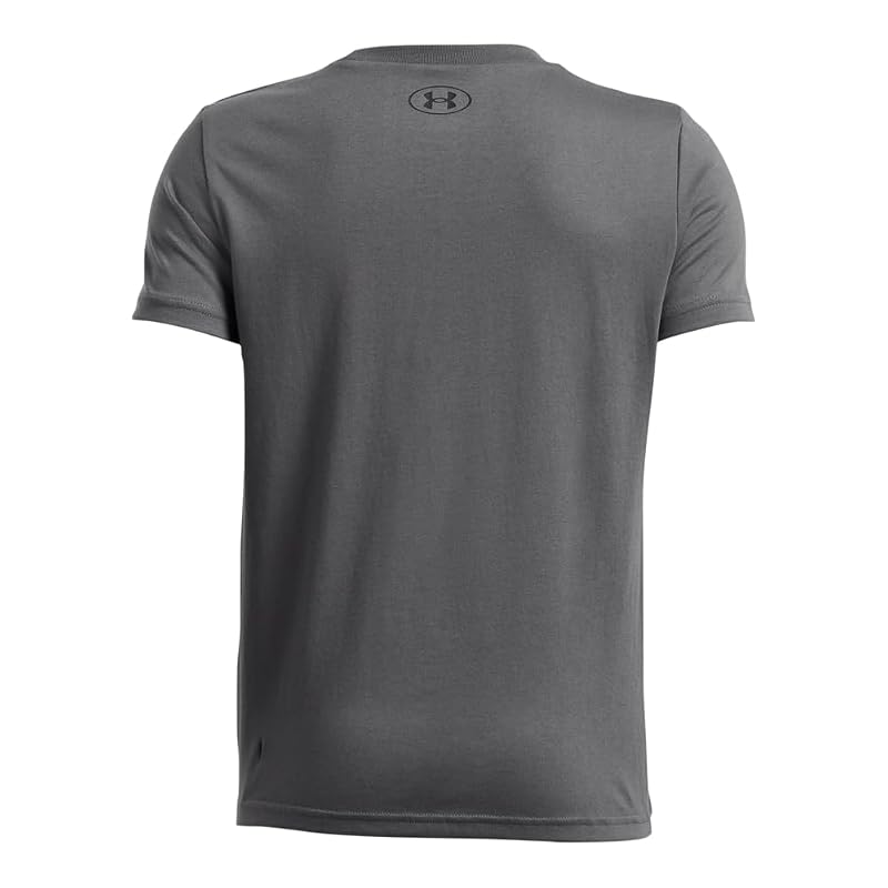 Under Armour Boys' Sportstyle Short Sleeve T‑Shirt (Big Kid) — 012 Pitch Gray / Black x‑Large