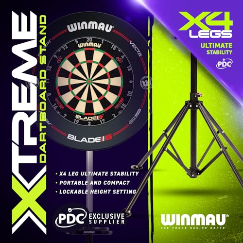 Winmau Xtreme 2.0 Dartboard Stand - Portable, Adjustable, Wall-Mount-Free