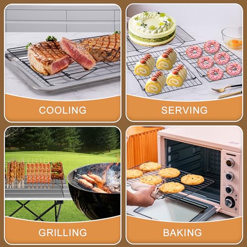 Black 16x10 Inch 3-Tier Cooling Rack for Baking and Cooking