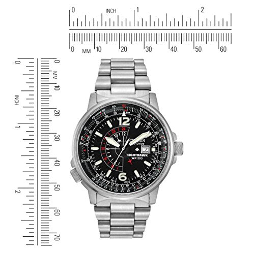 Citizen Eco-Drive Nighthawk Men's Pilot Watch 42mm Stainless Steel BJ7000-52E