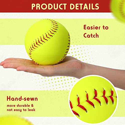 Yellow Softballs 11 Inch for Baseball & Softball Practice - Pack of 18, Red Stitching, Official Size, Variations of THIS listing