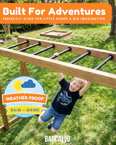 Black 22 Inch Outdoor Monkey Bars Set of 6 for Kids Playgrounds - Barcaloo Variation