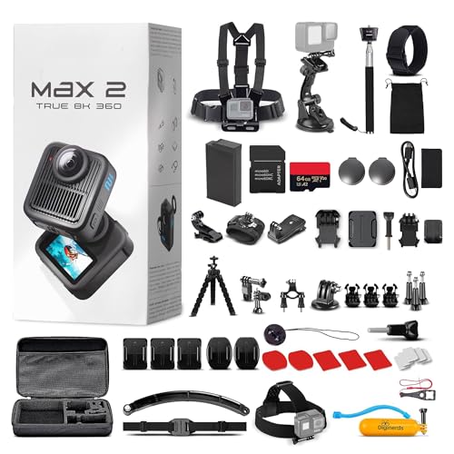 GoPro MAX2 8K 360 Action Camera with Swappable Lenses & Accessories Bundle