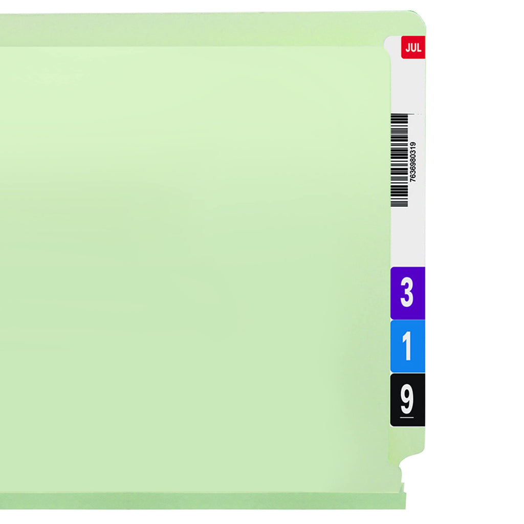 Smead End Tab Pressboard Fastener File Folder, SafeSHIELD, 2, 25 Mm Expansion, Letter Size, Gray, Green, 25 Count, 34705