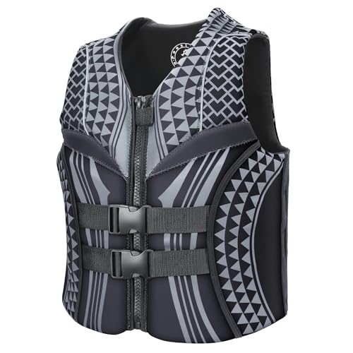 Adult Life Vest for Water Sports Grey Large - Unisex Kayaking & Paddling Impact Jacket