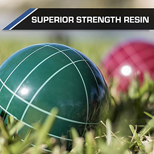 Outdoor Bocce Ball Set with 8 Regulation-Size Balls & Pallino - Portable & Durable Resin Construction