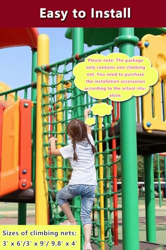 Heavy-Duty Climbing Net for Kids & Adults 3x9ft, 600lb Capacity, Premium Polyester Rope