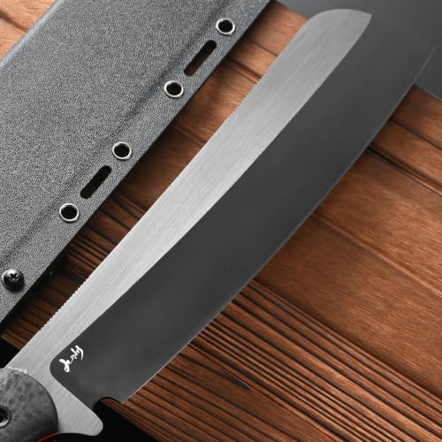 CCFFCC Black Fixed Blade Knife DC53 Steel Full Tang Camping & Hunting Knife