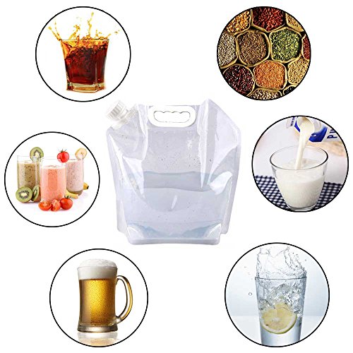 SUPANT 2.6 Gallon (10L) Collapsible Emergency Water Jug Set - 4 Pack, Freezable BPA-Free Plastic Outdoor Water Containers