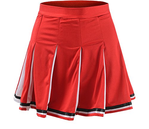 Women's Cheerleader Costume Uniform Halloween Fancy Dress Cosplay Outfit - Red X-Large