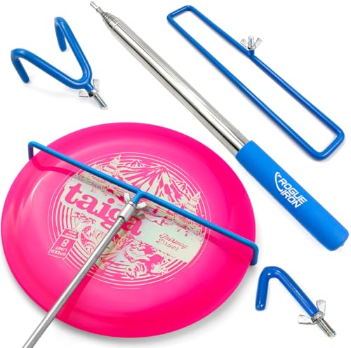 Telescoping Disc Golf Retriever Pole with Wing Nuts and Rubberized Tips - Blue, 16ft