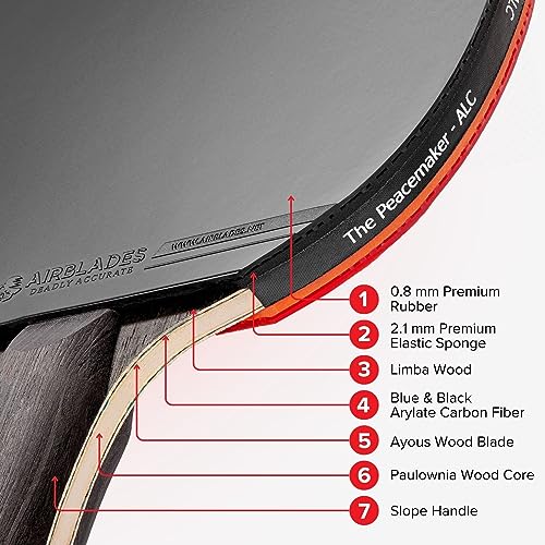 Men's Professional Carbon Fiber Ping Pong Paddle - Control & Spin, Hard Case