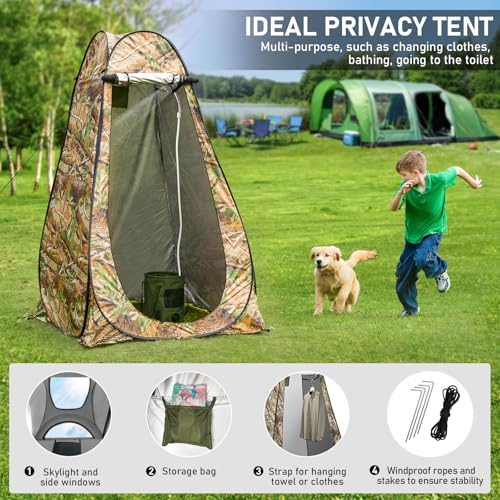 Portable Camping Shower with LED Lights & Foldable Bucket - Blue Pump