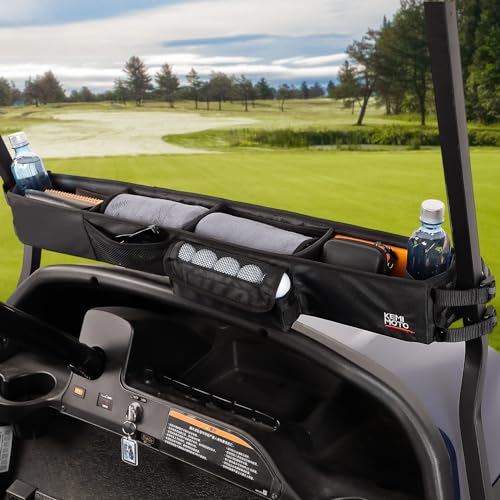 Golf Cart Front Storage Basket No Drilling Universal Fit Organizer