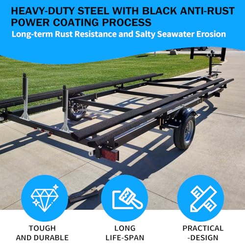 Adjustable Boat Trailer Guide-On with Rollers - Heavy Duty Side-Mount System